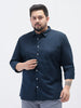 Plus Men's Navy Cotton Full Sleeve Regular Fit Casual Solid Shirt