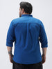 Plus Men's Royal Blue Cotton Full Sleeve Regular Fit Casual Solid Shirt