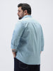 Plus Men's Light Blue Cotton Full Sleeve Regular Fit Casual Solid Shirt