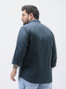 Plus Men's Slate Blue Cotton Full Sleeve Regular Fit Casual Solid Shirt
