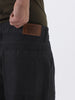 Men's Black Loose Fit Cargo Carpenter Jeans With 6 Pockets Non-Stretchable