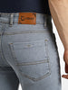 Men's Light Grey Regular Fit Washed Jeans Stretchable