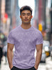 Men's Lilac Printed Half Sleeve Slim Fit Cotton T-Shirt