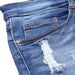 Men's Blue Slim Fit Heavy Distressed/Torn Jeans