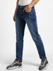 Men's Blue Regular Fit Washed Jeans Stretchable