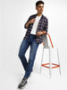 Men's Blue Regular Fit Washed Jeans Stretchable