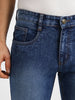 Men's Blue Regular Fit Washed Jeans Stretchable