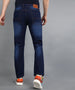 Men's Dark Blue Regular Fit Washed Jeans Stretchable