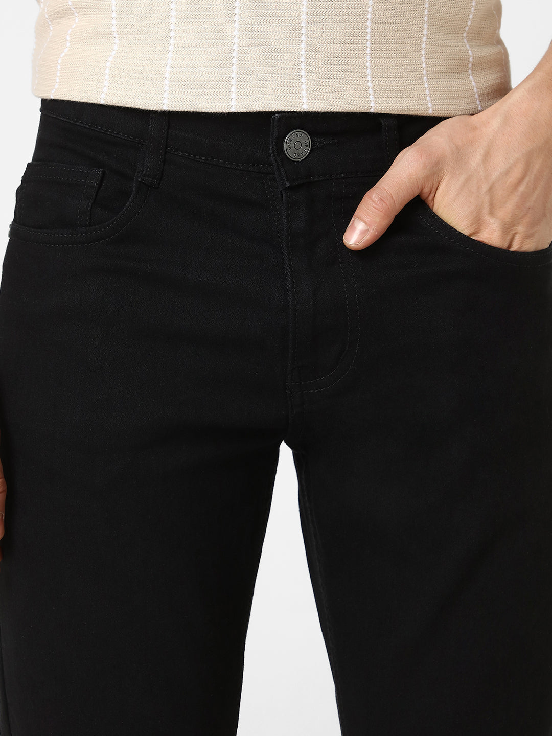 Men's Black Washed Bootcut Jeans Stretchable