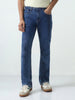 Men's Dark Blue Washed Bootcut Jeans Stretchable