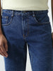 Men's Dark Blue Washed Bootcut Jeans Stretchable