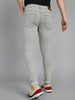 Men's Ice Grey Regular Fit Washed Jeans Stretchable