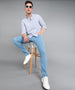 Men's Light Blue Regular Fit Washed Jeans Stretchable