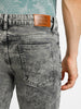 Men's Grey Regular Fit Washed Jeans Stretchable