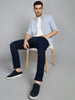Men's Carbon Blue Regular Fit Washed Jeans Stretchable