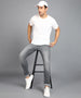 Men's Light Grey Regular Fit Washed Jeans Stretchable