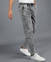 Men's Ice Grey Regular Fit Washed Jogger Jeans Stretchable