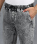 Men's Ice Grey Regular Fit Washed Jogger Jeans Stretchable