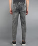 Men's Grey Regular Fit Washed Jogger Jeans Stretchable