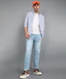 Men's Ice Blue Regular Fit Washed Jogger Jeans Stretchable