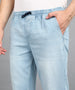 Men's Ice Blue Regular Fit Washed Jogger Jeans Stretchable