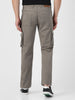 Men's Grey Regular Fit Solid Cargo Chino Pant with 6 Pockets