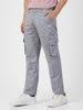 Men's Light Blue Regular Fit Solid Cargo Chino Pant with 6 Pockets