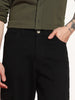 Men's Black Loose Baggy Fit Cargo Chino Pant with 8 Pockets Stretchable