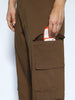 Men's Brown Loose Baggy Fit Cargo Chino Pant with 8 Pockets Stretchable