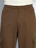 Men's Brown Loose Baggy Fit Cargo Chino Pant with 8 Pockets Stretchable