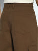 Men's Brown Loose Baggy Fit Cargo Chino Pant with 8 Pockets Stretchable