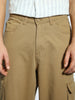 Men's Khaki Loose Baggy Fit Cargo Chino Pant with 8 Pockets Stretchable