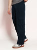 Men's Navy Loose Baggy Fit Cargo Chino Pant with 8 Pockets Stretchable