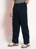 Men's Navy Loose Baggy Fit Cargo Chino Pant with 8 Pockets Stretchable