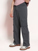 Men's Steel Grey Loose Baggy Fit Cargo Chino Pant with 8 Pockets Stretchable