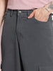 Men's Steel Grey Loose Baggy Fit Cargo Chino Pant with 8 Pockets Stretchable