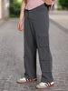 Men's Steel Grey Loose Baggy Fit Cargo Chino Pant with 8 Pockets Stretchable