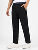 Men's Black Regular Fit Solid Cargo Chino Pant With 6 Pockets