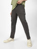 Men's Charcoal Grey Regular Fit Solid Cargo Chino Pant with 6 Pockets Stretchable