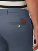 Men's Steel Blue Cotton Slim Fit Casual Chinos Trousers Stretch