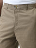 Men's Grey Loose Baggy Fit Solid Chino Trousers Non-Stretchable