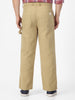Men's Light Olive Loose Baggy Fit Solid Carpenter Trouser Pant with 5 Pockets Non-Stretchable