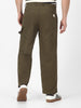 Men's Olive Loose Baggy Fit Solid Carpenter Trouser Pant with 5 Pockets Non-Stretchable