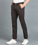 Men's Grey Cotton Light Weight Non-Stretch Slim Fit Casual Trousers