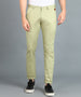 Men's Green Cotton Slim Fit Casual Chinos Trousers