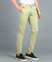 Men's Green Cotton Slim Fit Casual Chinos Trousers