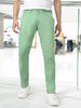 Men's Green Cotton Slim Fit Casual Chinos Trousers