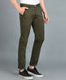 Men's Dark Green Cotton Slim Fit Casual Chinos Trousers