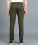 Men's Dark Green Cotton Slim Fit Casual Chinos Trousers