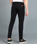 Men's Black Cotton Light Weight Non-Stretch Slim Fit Casual Trousers